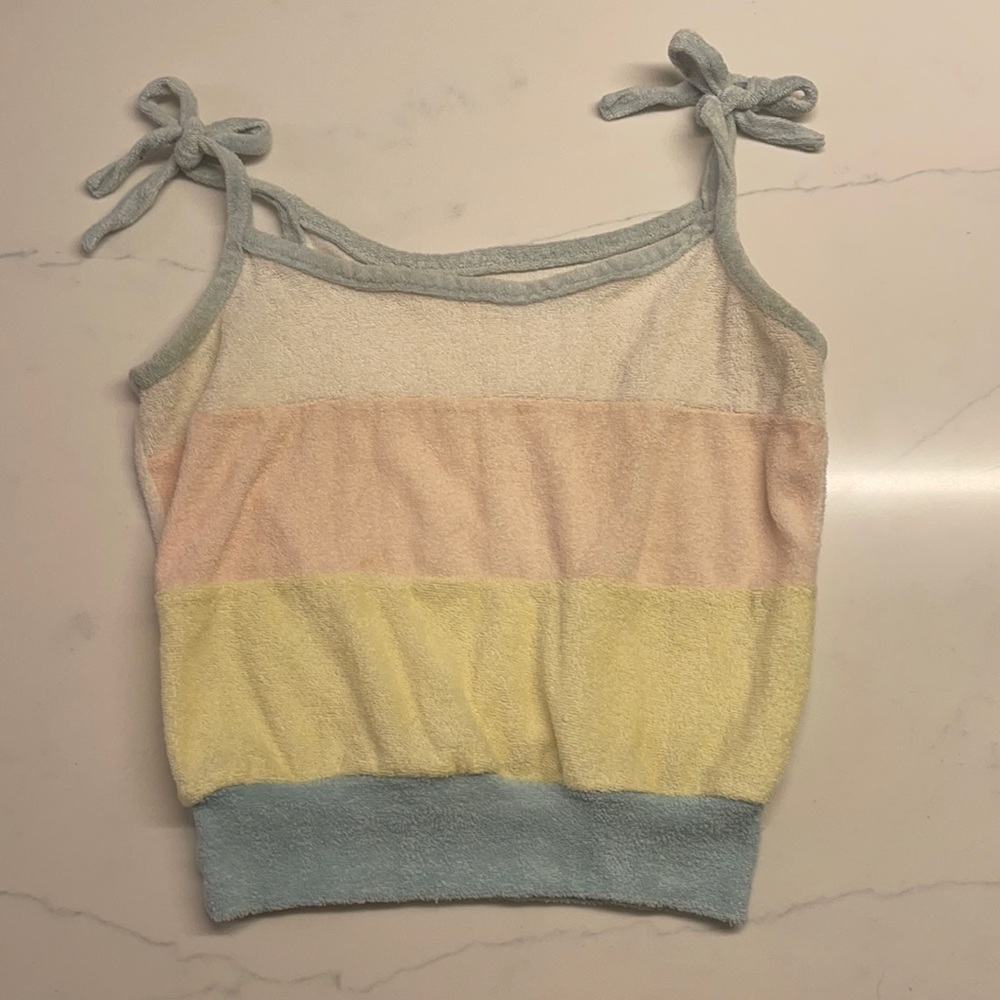 Vintage Polyester Pastel Stripe Tank